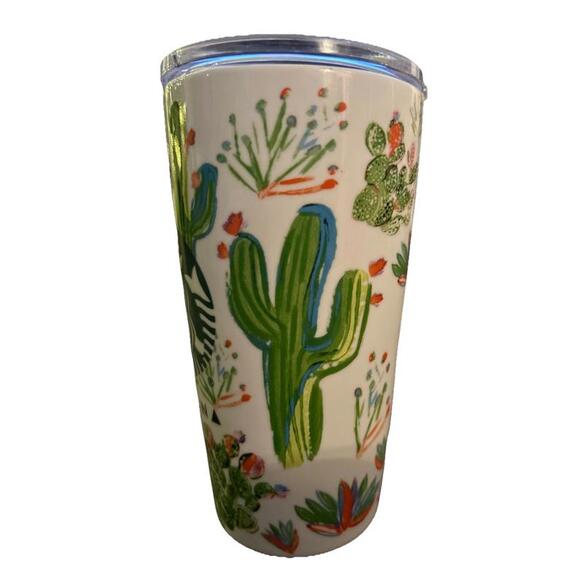 Starbucks ARIZONA Ceramic Cactus Floral Scene 12oz Travel Mug Cup Tumbler w/Lid - Picture 2 of 7